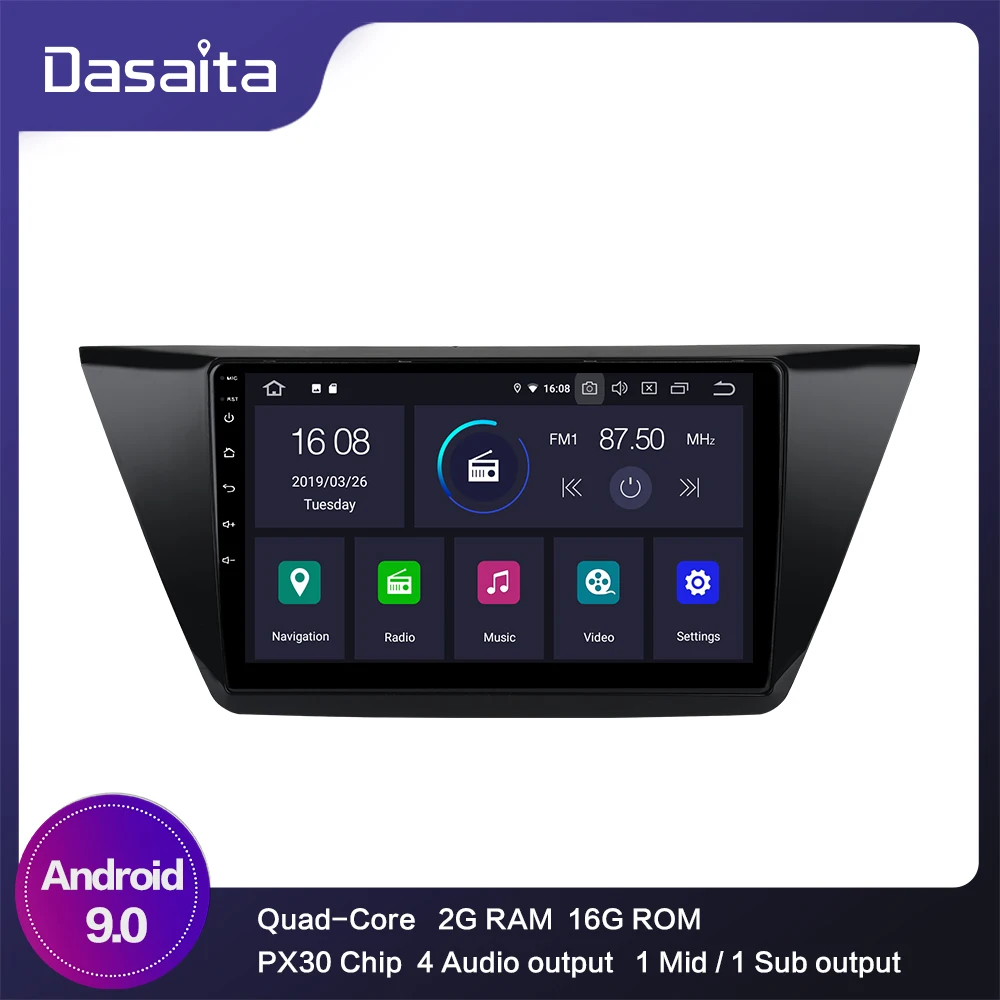 Android 9 0 автомобильный 1 din стерео для VW Touran 2016 Радио MP3 Bluetooth 10 2 &quotips мульти