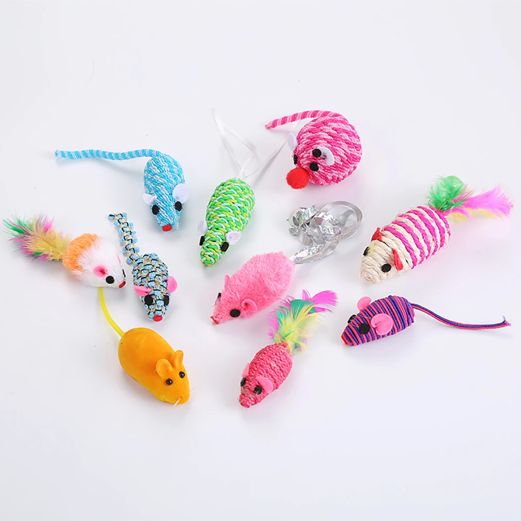 10 шт. игрушечная Мышка для кошки реалистичный звук | Дом и сад