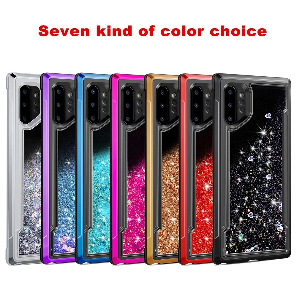 

Hybrid Silicone Glitter Case for Samsung Galaxy Note 10 Plus Dynamic Liquid Quicksand Shockproof Cover for Galaxy Note 10 Cases