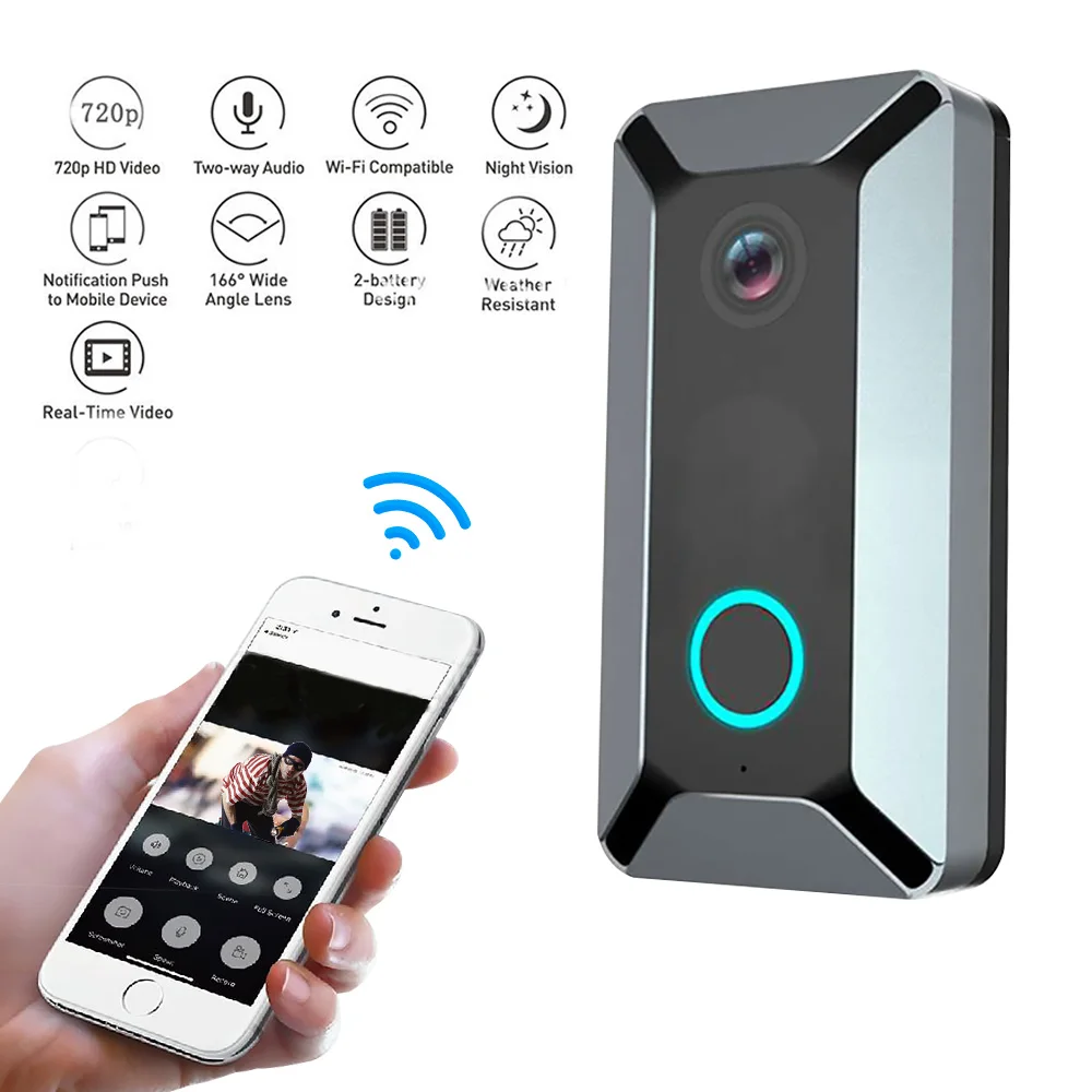 Wireless WiFi Video Doorbell Smart Phone Door Ring Intercom Camera Bell Security