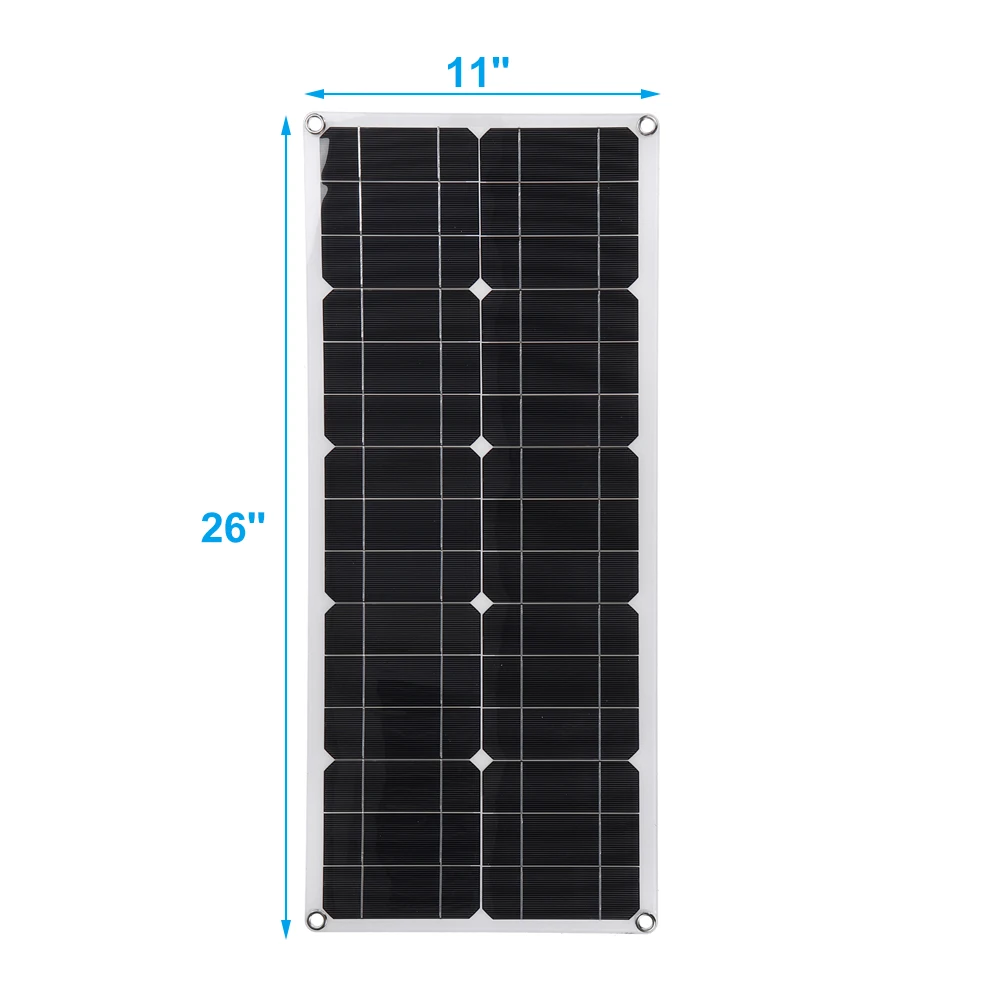 

Solar Panel 100w Dual USB 5v Monocrystaline Solar Cells Poly Solar Panel 10/20/30A Controller for Car Yacht RV Battery Charger