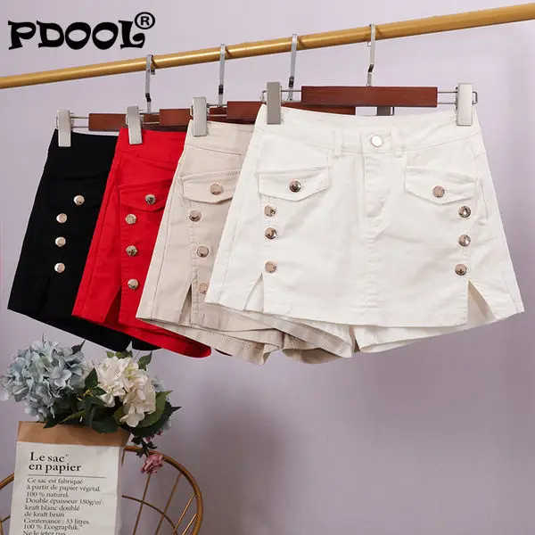 

2021 Fashion Leather Skirts Shorts Women High Waist Wide Leg Red Black Shorts Streetwear Sexy Biker Shorts Bootie Shorts Grunge