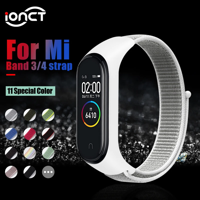 IONCT нейлоновый браслет для mi Группа 4 спортивного стиля с correa pulsera ремень для Xiaomi mi band 3 ремешок mi Группа 4 Global Smart аксессуары
