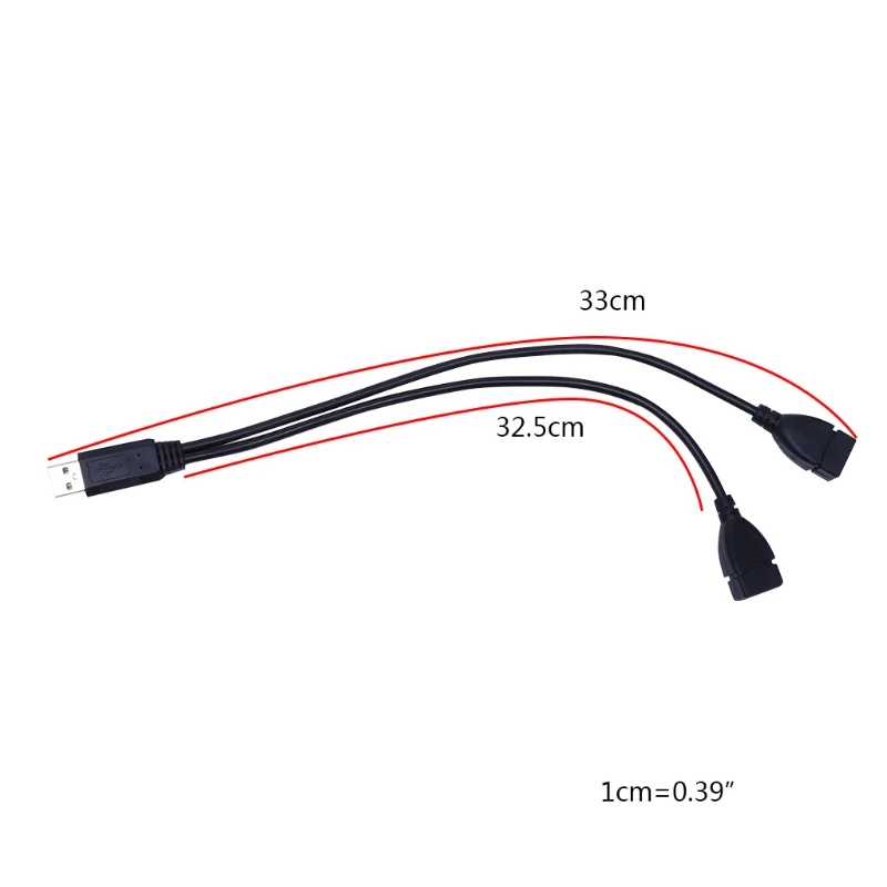 

USB 2.0 Type A 1 Male To 2 Female Y-Splitter Data Sync Charging Extension Cable D55B