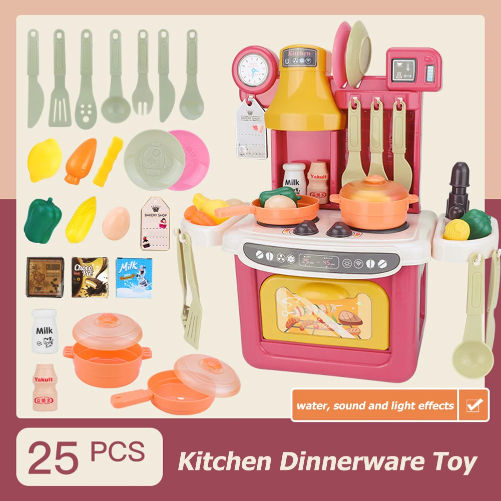 

Кухонная мини-посуда, игрушка с подсветкой, музыкальная функция, спрей воды, посуда, игрушки шеф-повара, ролевые игры, набор игрушек для еды
