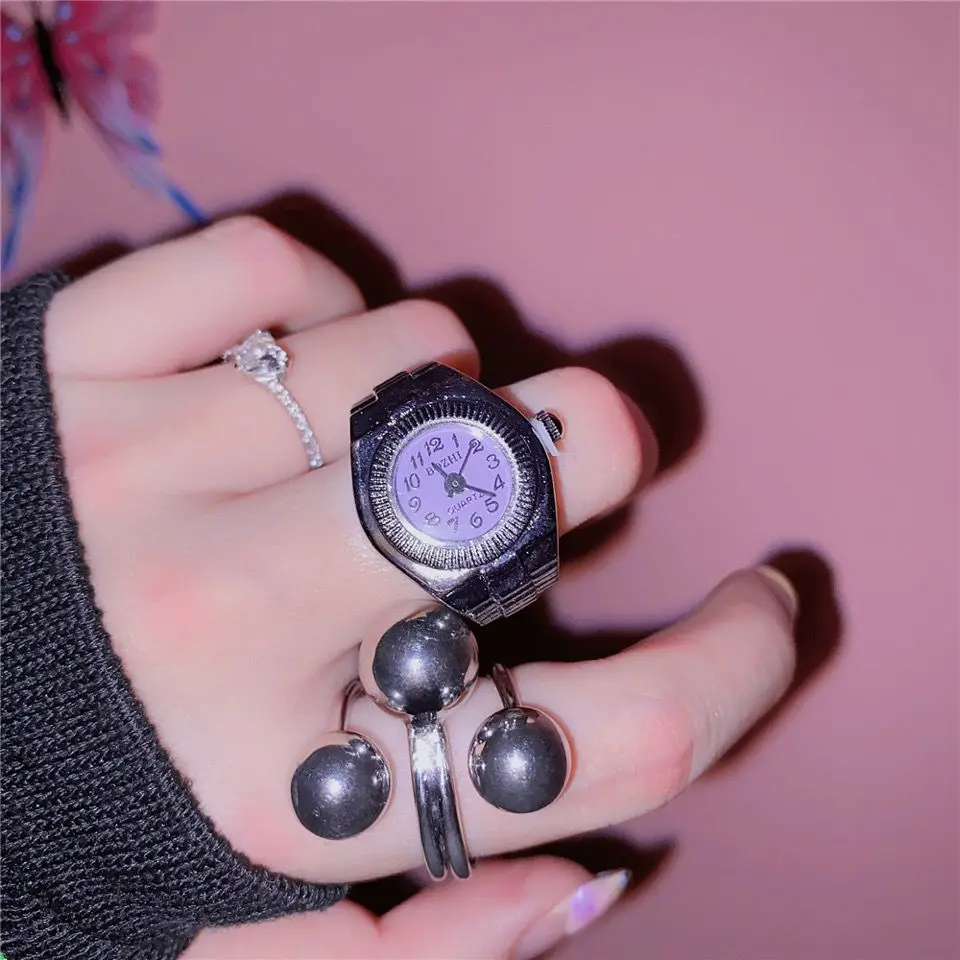 

Japanese and Korean Ins Mini Three-Dimensional Watch Ring Men and Women Fashion Personality Cool Earth Hot Girl Creative Fashion