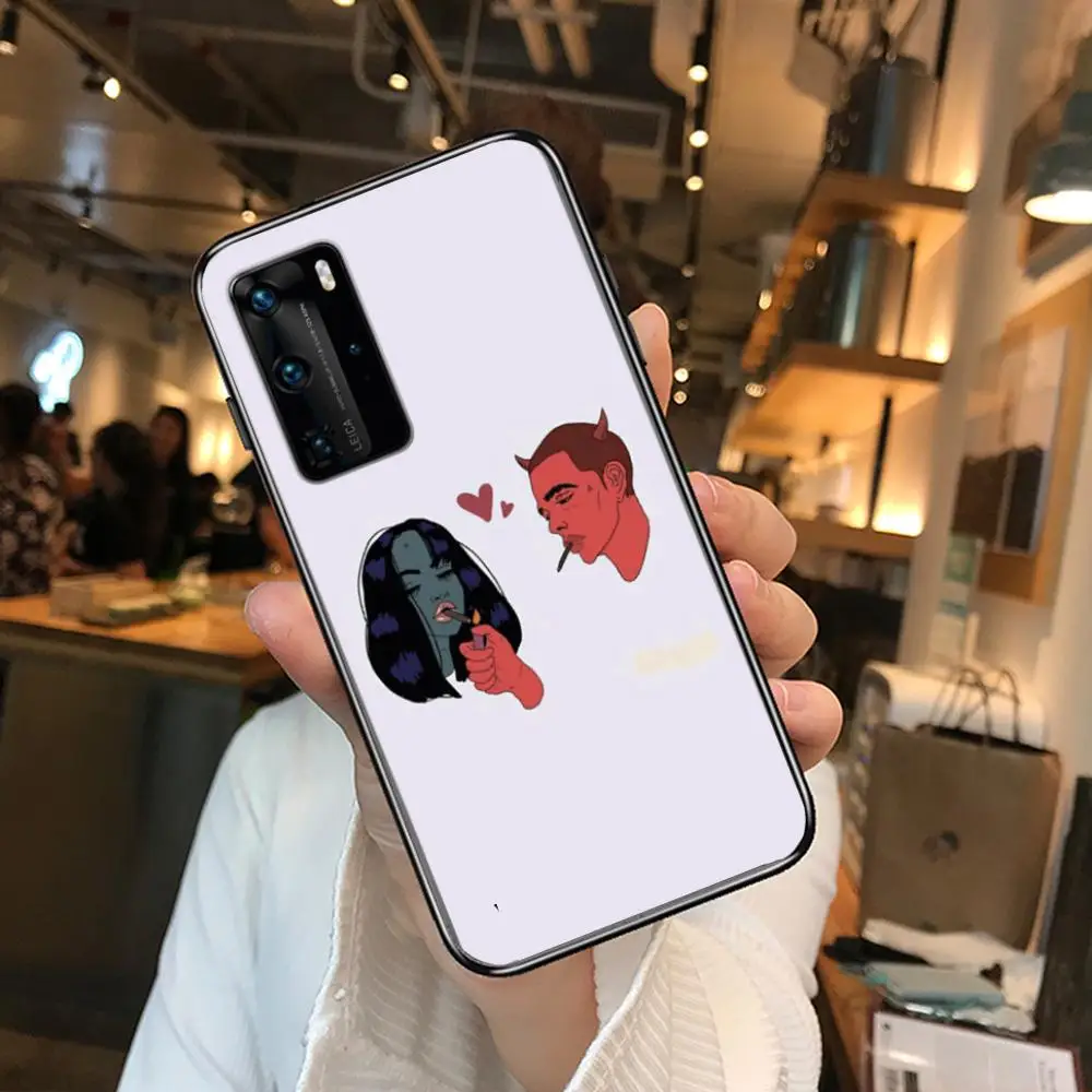 

Exquisite Senior Phone Case For Huawei P 40 30 20 10 9 8 Lite E Pro Plus Black Etui Coque Painting Hoesjes comic fashion