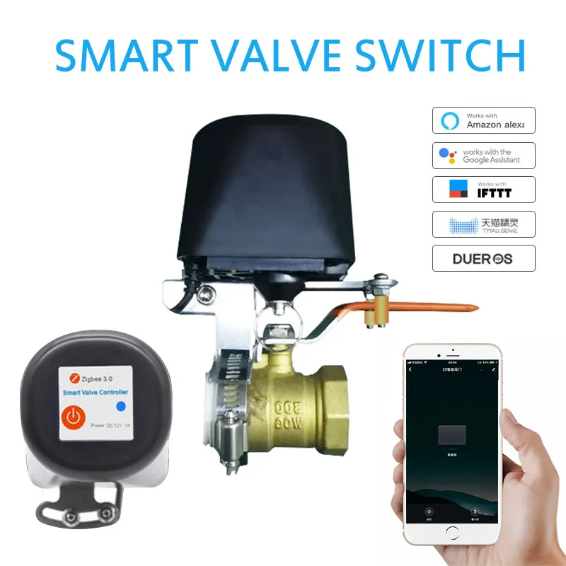 Smart Home Zigbee Tuya APP Control Switch Valve Water/Gas Automation For Alexa Google Assistant IFTTT | Электроника
