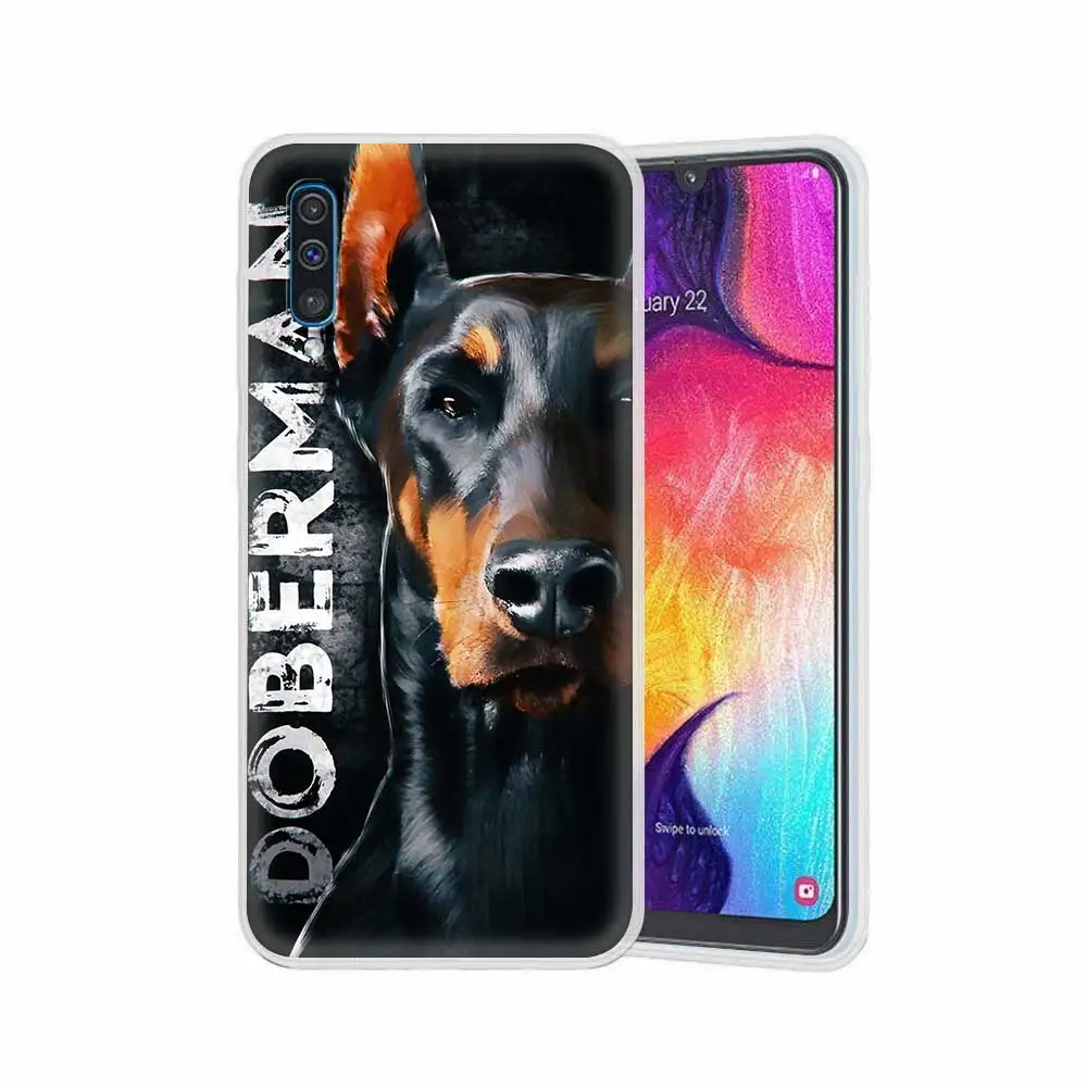 

Translucent Case For Samsung A50 A51 A70 A71 Cover for Galaxy S20 FE A10 A20e A30 A40 Soft Phone Coque Dachshund Doberman Dog