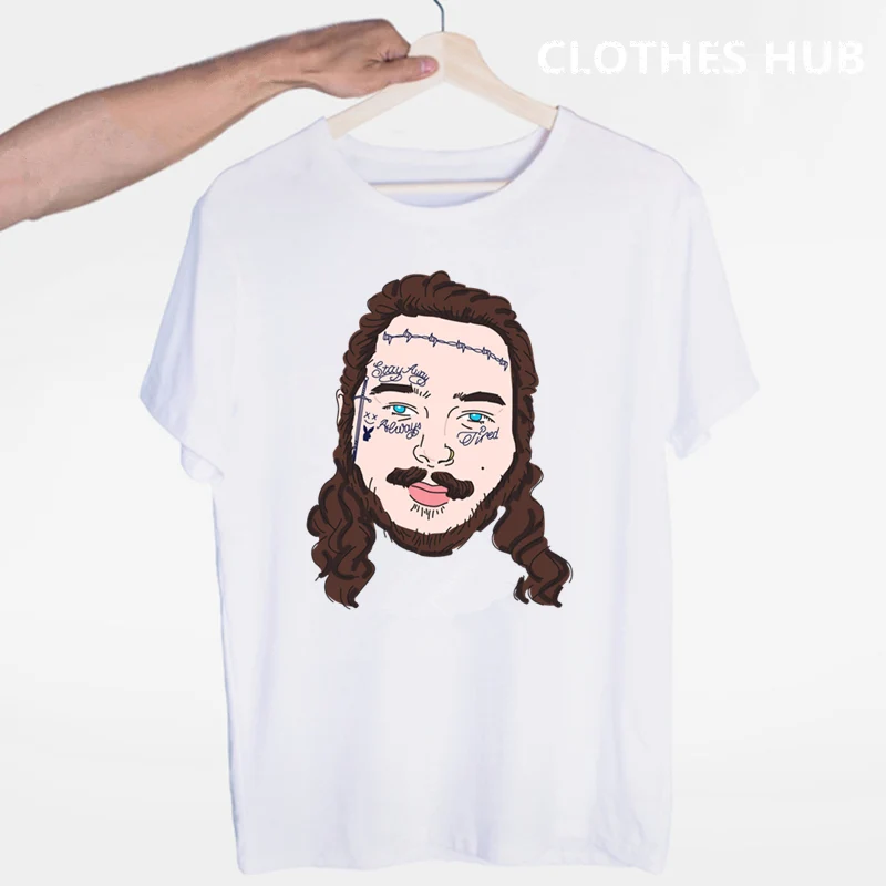 Post Malone/футболка в стиле хип хоп с круглым вырезом и короткими рукавами Летняя