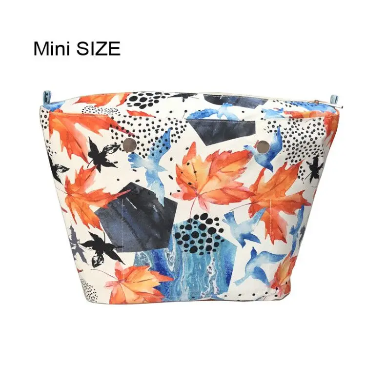 Mini Style 26 Цветочная окантовка подкладка красочный принт внутренний карман на молнии для классического мини Obag вставка с внутренним водонепроницаемым покрытием для O сумки - Цвет: Mini Style 26
