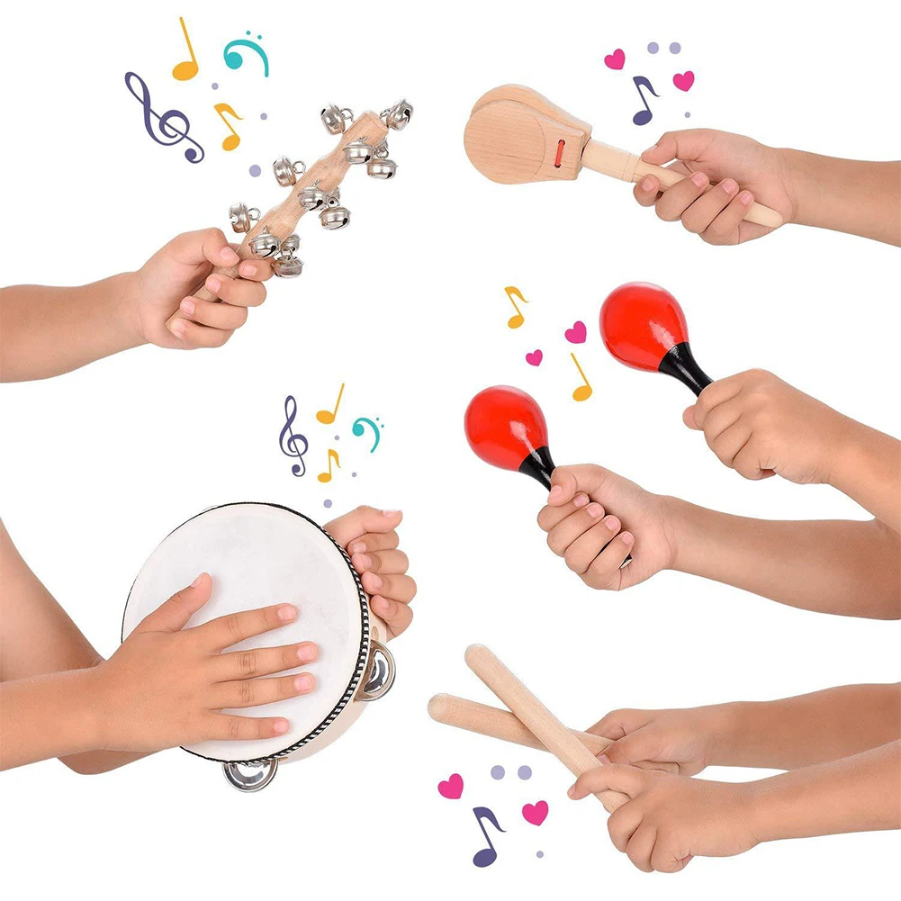 

18pcs Early Educational Toddler Toy Sand Tube Kindergarden Musical Instrument Set Teaching With Carry Bag Rhythm Gift Kids Orff