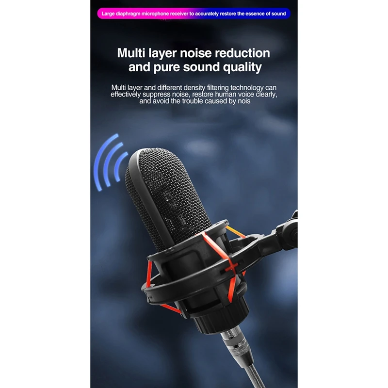 

K20 Condenser Microphone Kit with V9X PRO Live Sound Card, for Noise Reduction Karaoke Studio Recording & Broadcast