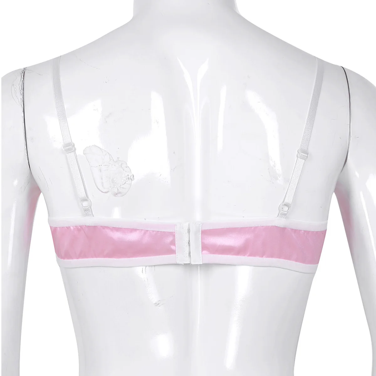 Бюстгальтер Мужской Атласный без косточек пикантная экзотическая майка с