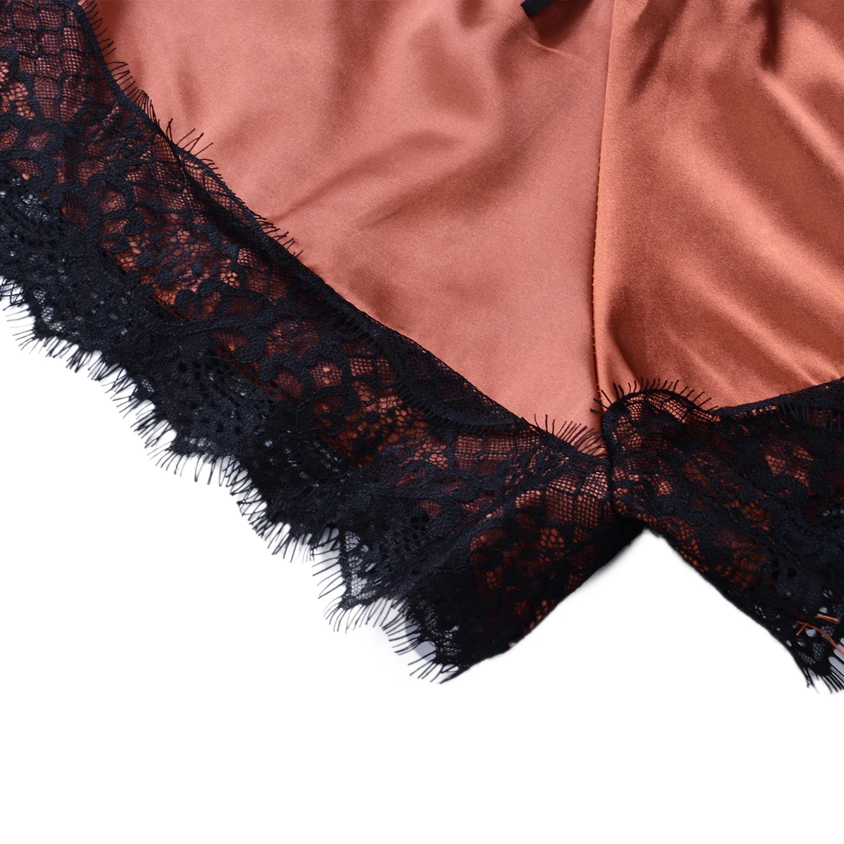 

Newest Arrival Fashion Women Sleepwear Sexy Satin Pajama Set Female Lace V-Neck Pyjamas Sleeveless Lace Cami Top and Shorts Sets