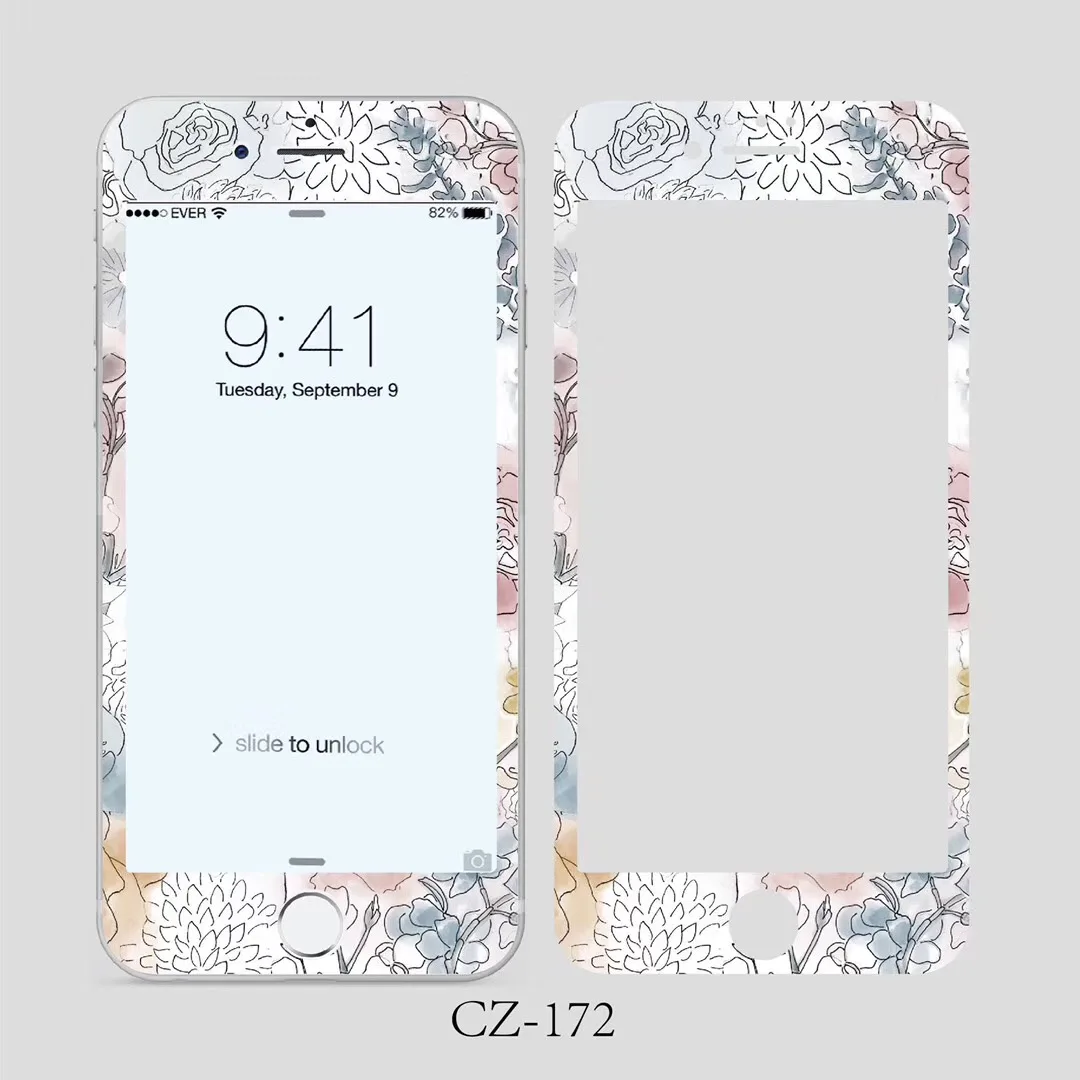 3D закаленное стекло для iPhone 7 8 6 6s plus защитная пленка экрана с рисунком цветов и