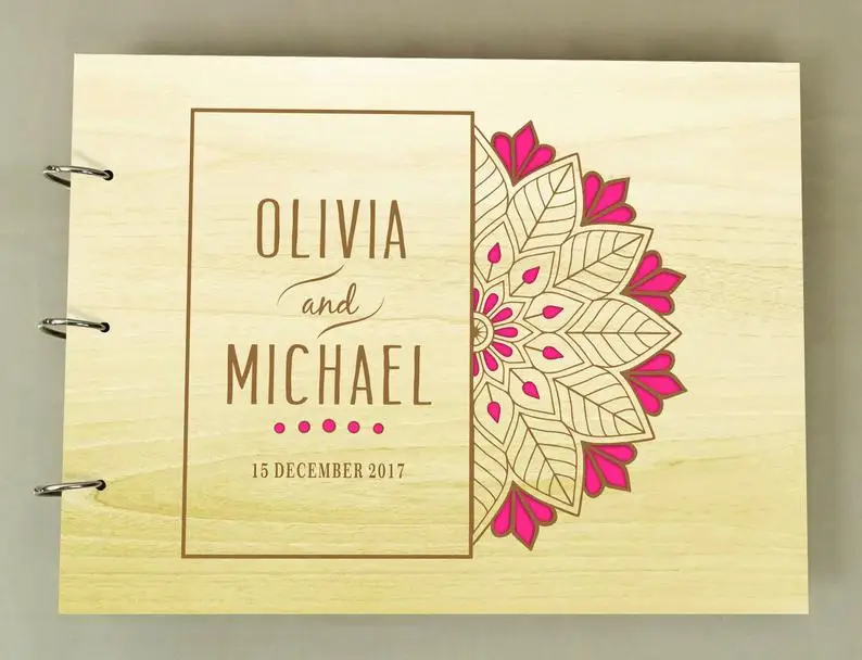 Книга с цветочным рисунком мандалы для гостей свадебная книга регистрации