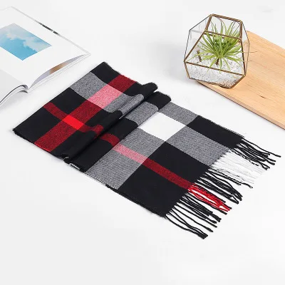 Осенне-зимний новый шарф имитация кашемира детский клетчатый для родителей и