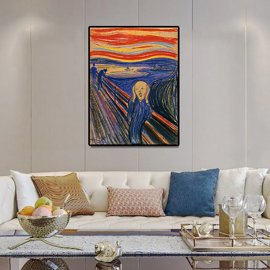 Картина на холсте Edvard Munch с изображением крика и классического искусства