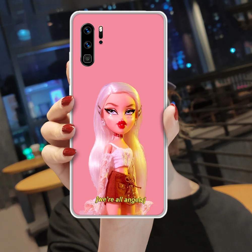 

Bratz cute cartoon doll girl Phone Case hull For HUAWEI p 8 9 10 20 30 40 smart Lite 2017 19 Pro Z transparent bumper fashion