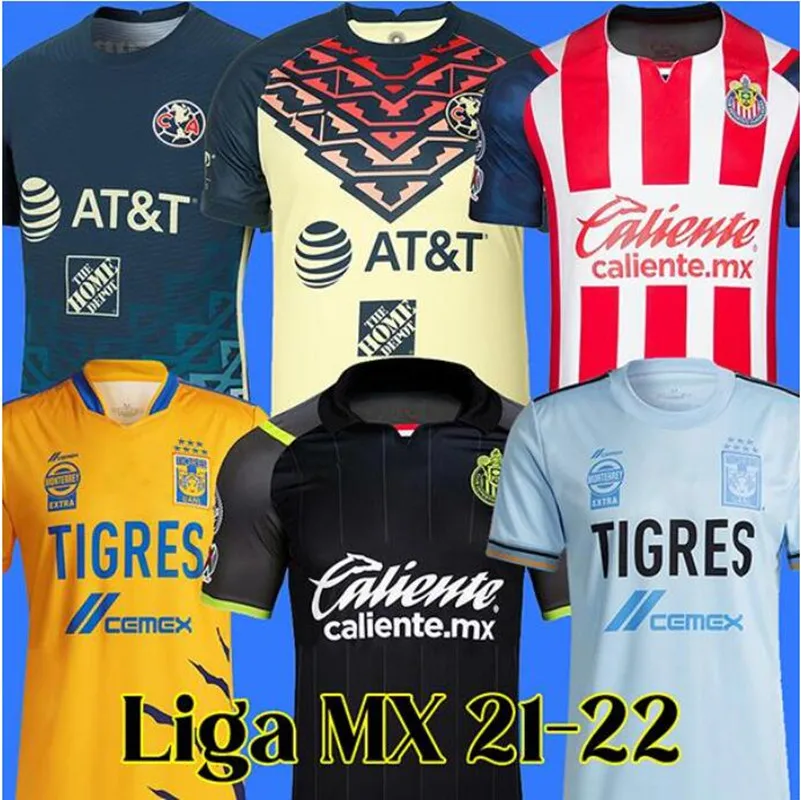 

21 22 Club America Soccer Jerseys UANL Tigres 2021 2022 Chivas Guadalajara Mx Liga Football Shirt Maillots De Foot