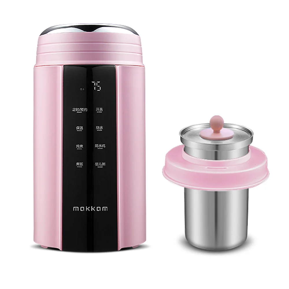 Pink with stew 700 мл чайник многофункциональный чайник электрический для антипригарного приготовления пищи для дома и путешествий электрочайник и тушеное мясо в горшке умный чайник - Цвет: Pink with stew