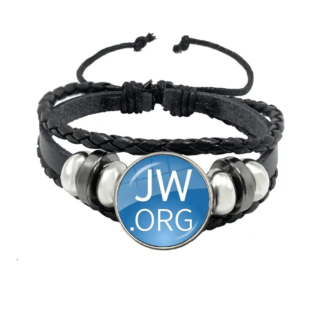 Браслет JW.org стеклянный кабошон диаметром 18 мм с изображением свидетелей истины