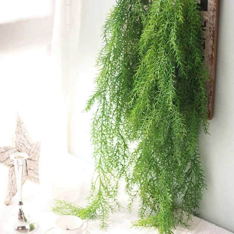 

Practical Artificial Hanging Plants Fake Plant Vines Faux Boston Ferns Plastic Hanging Plants for Homes Offices Decoration(4 Pcs