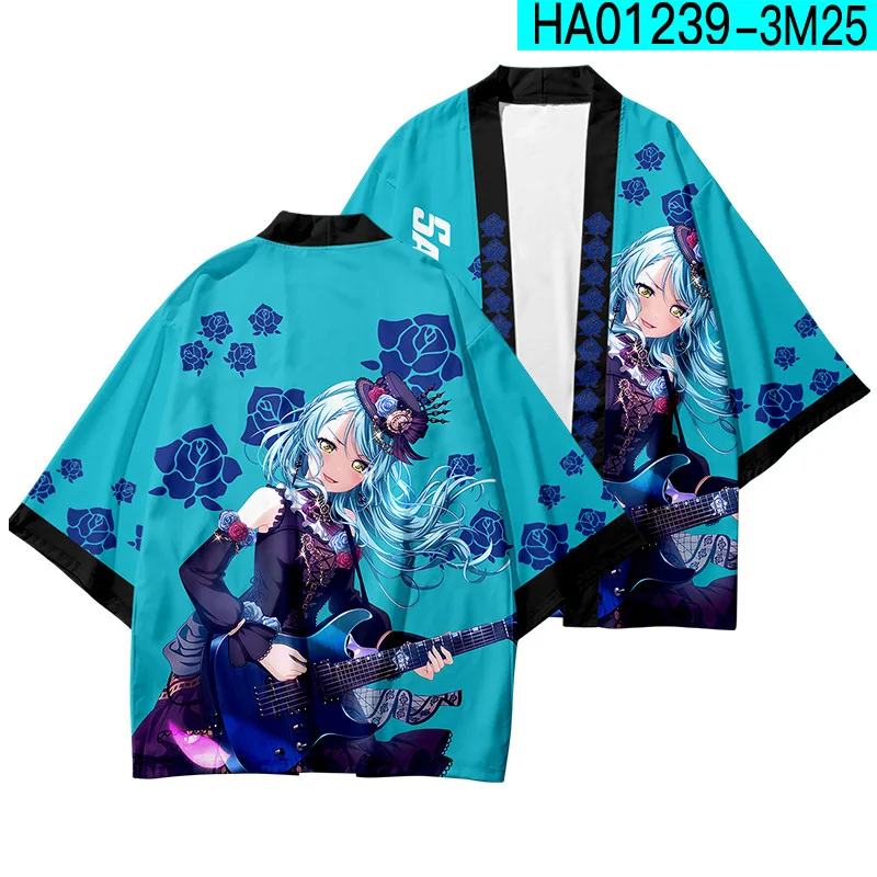 

Аниме кардиган кимоно унисекс сон челка косплей костюм Rimi Hanazono Tae Toyama Kasumi Hikawa Sayo Imai Lisa кимоно рубашка