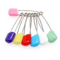 50 pcs 55mm end baby kids cloth diaper stainless steel traditional safety plastic head safety pin bread head saliva towel pin