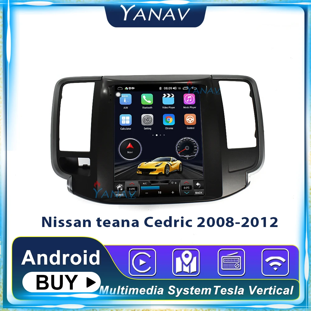 

Автомагнитола 2 din на Android, стерео-система в стиле Тесла для Nissan teana Cedric 2008-2012, Автомобильное видео, мультимедийный сенсорный экран, DVD-плеер