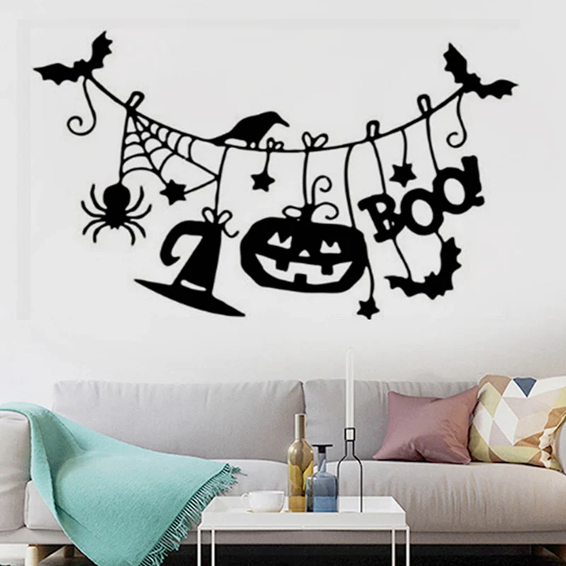 Счастливый Хэллоуин стикер на стену s ободок с хэллоуинской тематикой замок окно