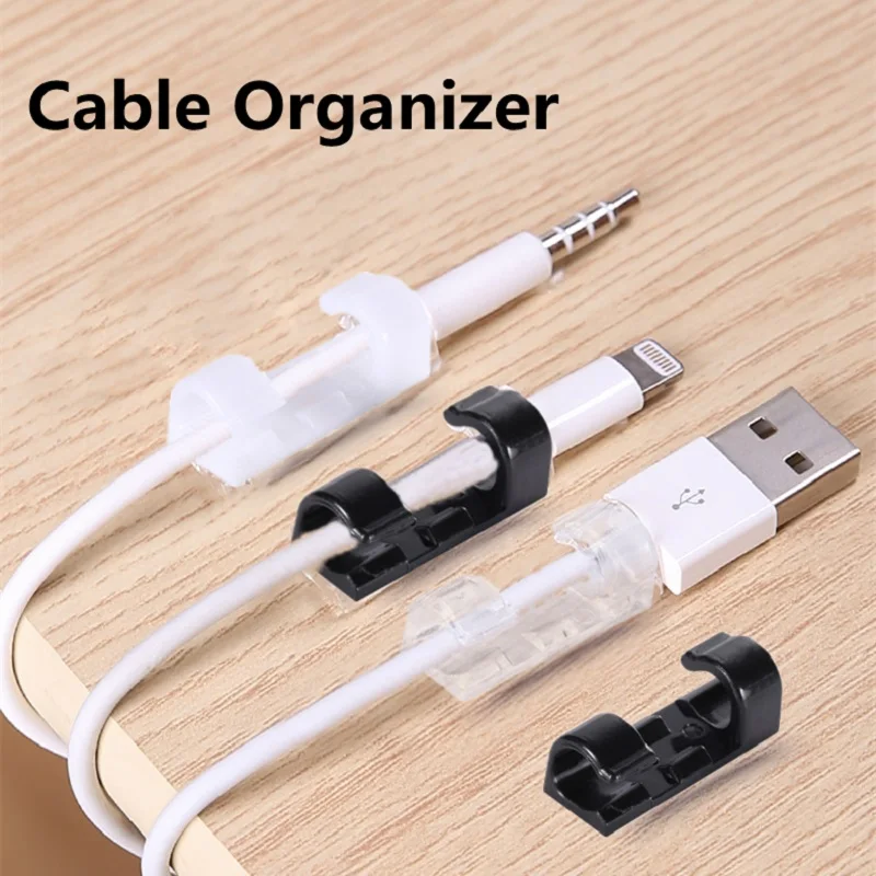 MEUYAG Universal Cable Organizer USB Winder Desktop Tidy Management Clips Wall Wire Manager Data Line Organize | Электроника