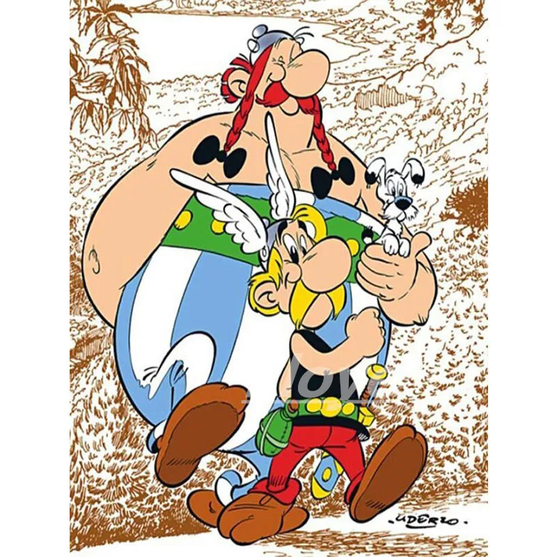 

Полная квадратная круглая алмазная живопись мультфильм Asterix 5D DIY Алмазная вышивка Аниме Манга Стразы мозаичное Украшение Искусство CV247