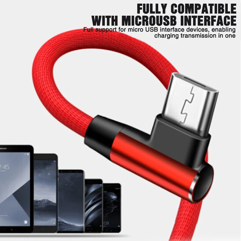 3а Быстрая зарядка Micro USB кабель 90 градусов строка данных для samsung S8 S9 Android Заряженная линия для Xiaomi huawei кабель мобильного телефона