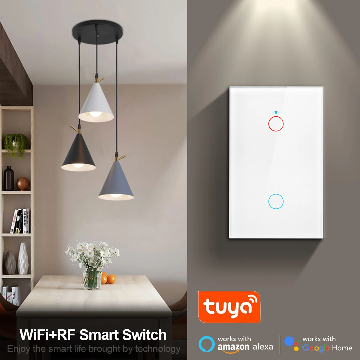 Tuya Smart Life WiFi сенсорный светильник переключатель нейтральный провод требуемый