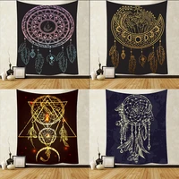 cheap dreamcatcher tapestry psychedelic feather wall hanging art tapestries wall cloth carpet background yoga mat home decor
