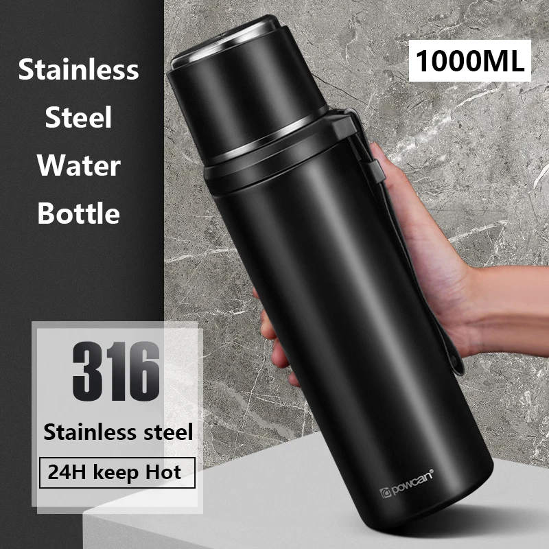 

1000 мл Термос 316 нержавеющая сталь бутылка для воды для чая Путешествия Портативная чашка для воды вакуумная Изолированная герметичная с кры...