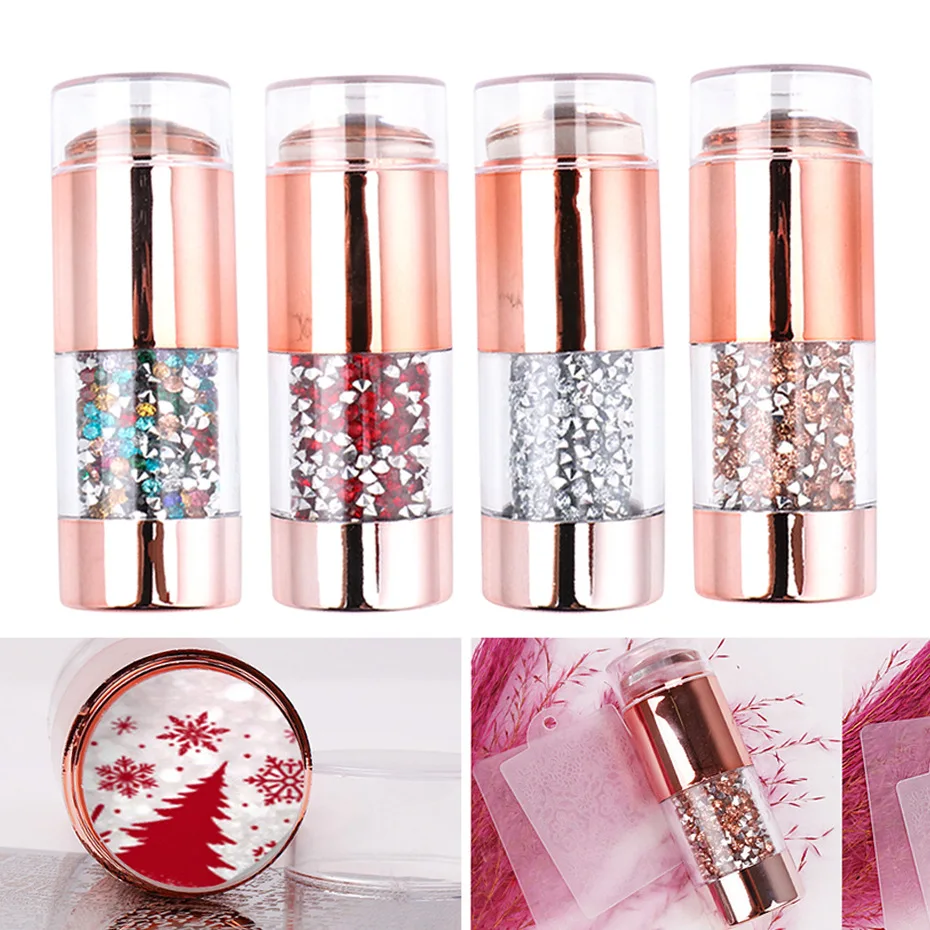 

Nail tool ins hot champagne color diamond template transfer pen double-head silicone diamond seal nail