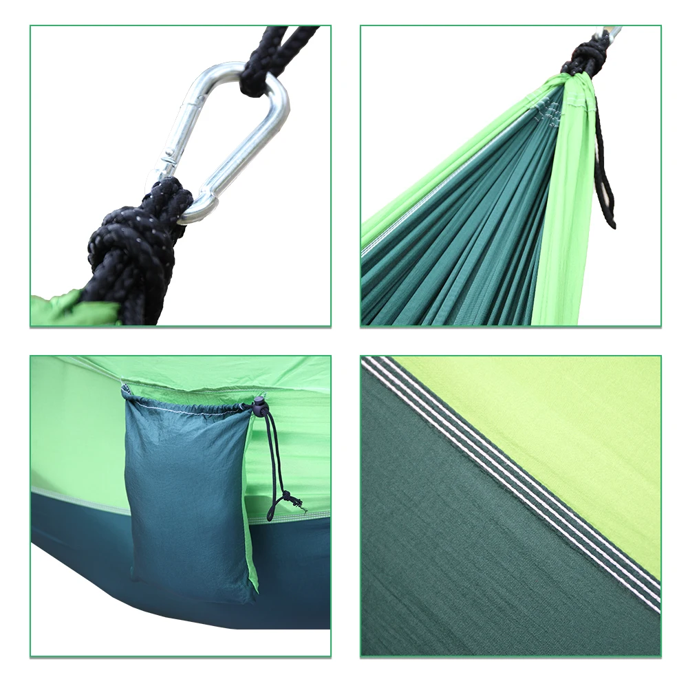 

Nylon Parachute Fabric Double Hammock Dark Green Outdoor Garden Sports Home Travel Camping Swing Hang Bed Hammock Free Shipping