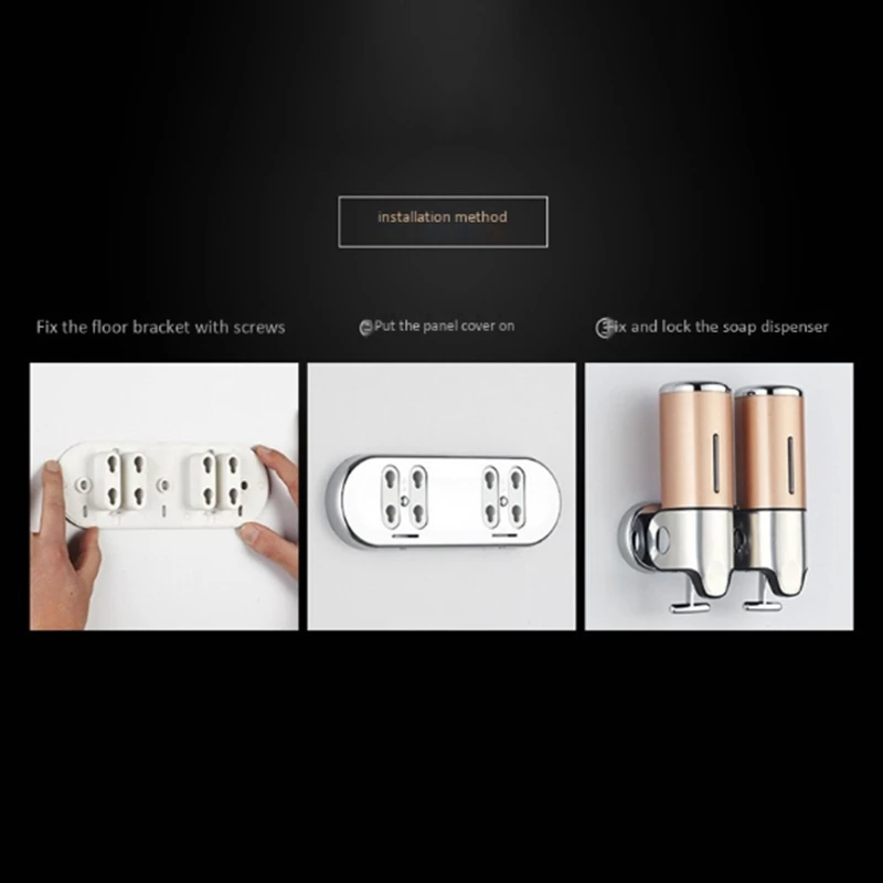 

Soap Dispenser 2 x 500Ml Bathroom Wall-Mounted Liquid Dispenser Kitchen Accessories