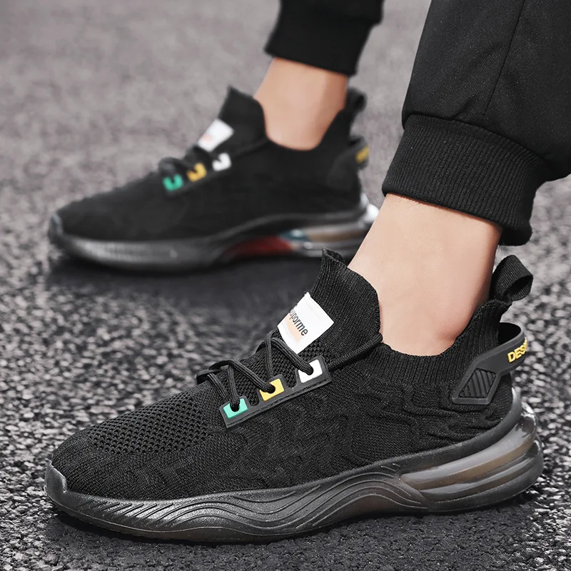 

2021 New Men Tide Sneakers Spring Summer Breathable Knit Mesh Casual Sport Running Shoes Comfortable Casual Trainers 4 Colors