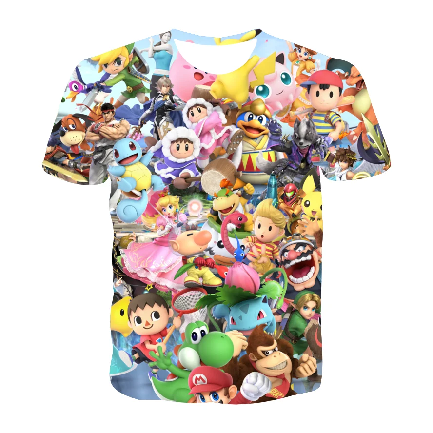 

Janpan Anime Pikachu T-shirt Pokemon Short Sleeve Cartoon Anime harajuku 3D T-shirt For Kids Boys Print Hip Hop Unisex Clothes