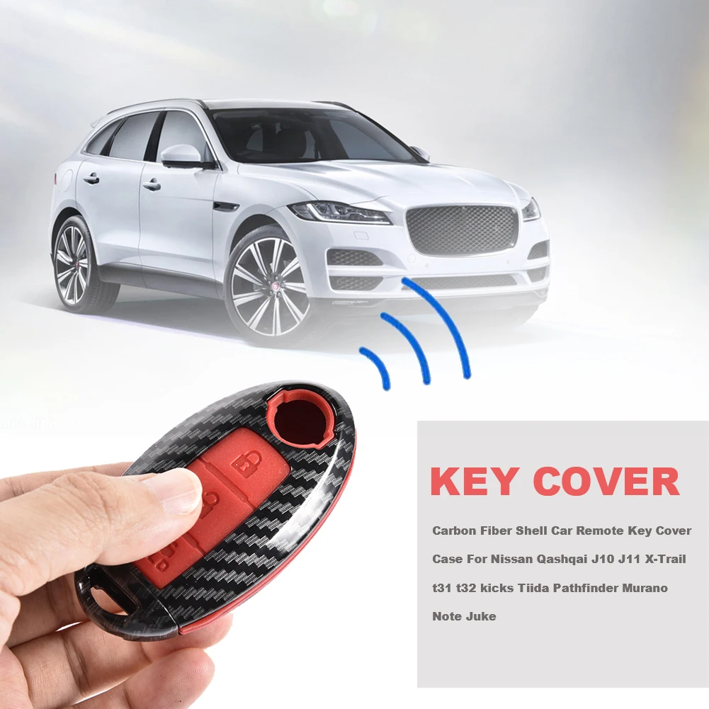 

ABS Carbon Fiber Shell Car Remote Key Cover Case For Nissan Qashqai J10 J11 X-Trail kicks Tiida Path-finder Murano Note Juke