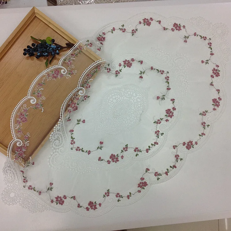 Овальная кружевная прозрачная скатерть в европейском стиле журнальный чай