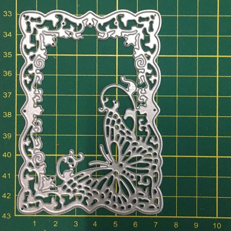 Металлический Трафаретный вырубной штамп полый прямоугольник бабочка новый для