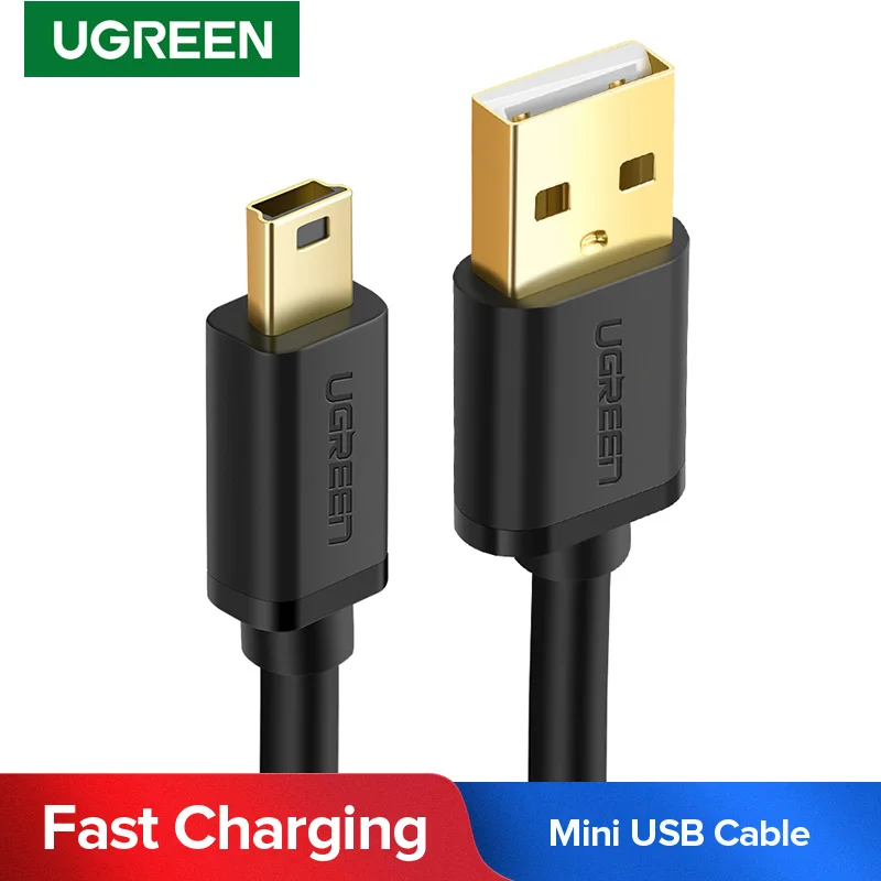 Кабель Mini USB/USB Ugreen для быстрой зарядки MP3 MP4 проигрывателя автомобильного