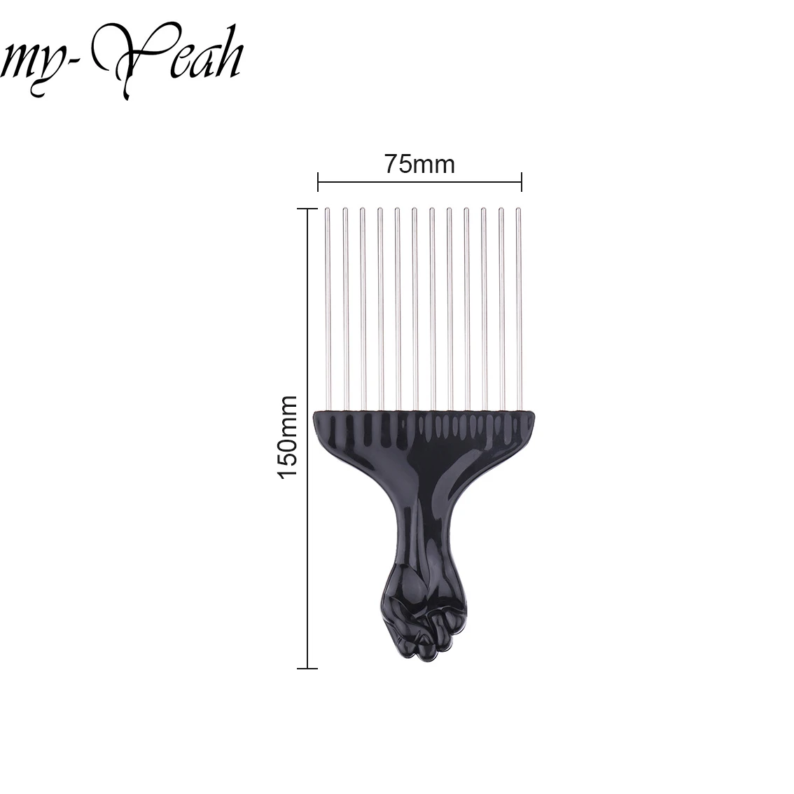 Щетка Парикмахерская с широкими зубцами металлическая афро-расческа вставка для