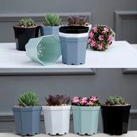 plastic octagon flower pot modern home decorative pots office desk succulent planter garden balcony bonsai plant nursery pot