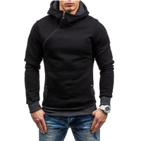 zogaa 2021 brand new autumn mens hoodies sweatshirts new slim and thick pullover for male diagonal zipper hoodie sweatshirt